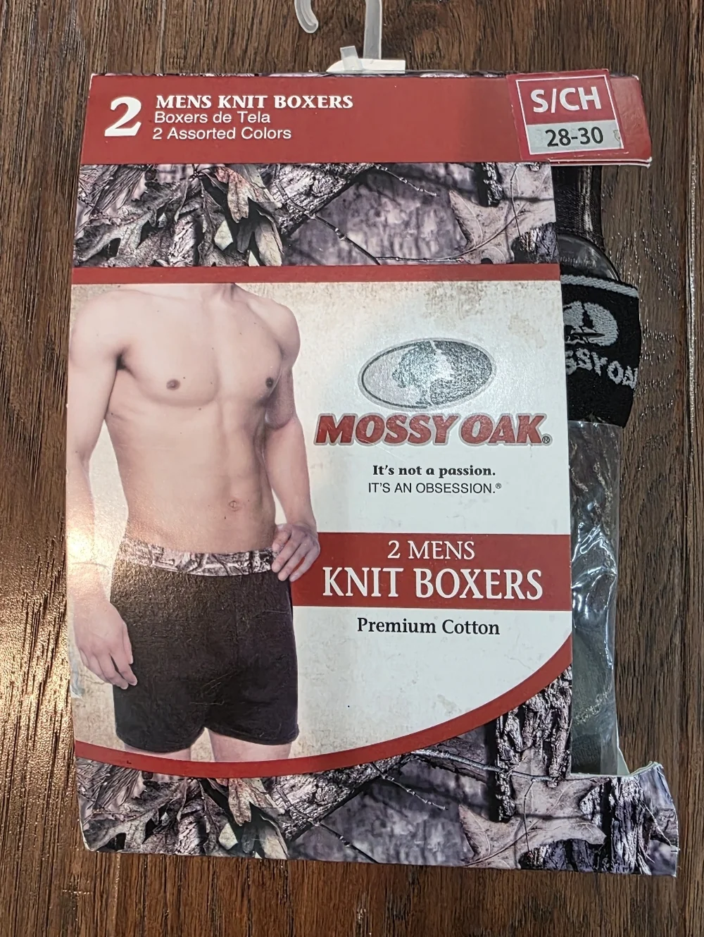 Mossy Oak Mens Boxer Briefs 2 Fitted 2 Loose Camouflage Black  Size Small NEW